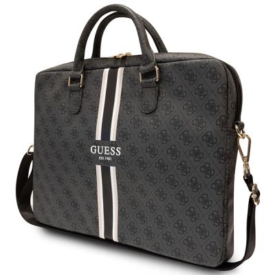 2. Guess 4G Printed Stripes Tasche für einen 16-Zoll-Laptop – Schwarz