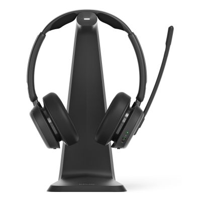 7. EPOS IMPACT 1061 ANC Kabelloses Headset mit Kopfbügel, Bluetooth-Ladestation für Büro/Callcenter, Schwarz