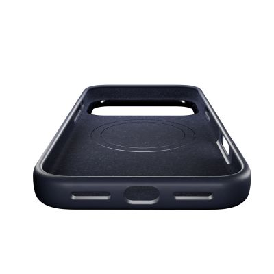 5. Puro Icon Mag Pro Flüssigsilikonhülle für iPhone 17 Pro, MagSafe-kompatibel, mit Kameraschutz und Aluminiumknöpfen – Dunkelblau