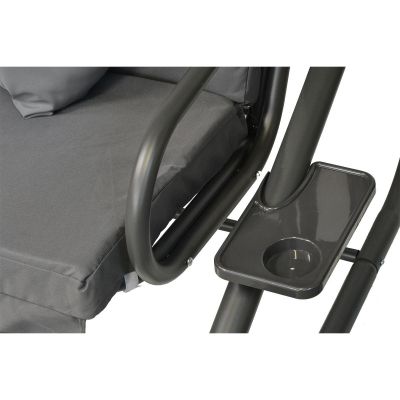 4. KASIA Garten- und Balkonschaukel, 3-Sitzer, Grau