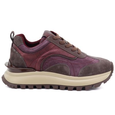 2. Leder-Plateau-Sneaker, burgunderrot, Artiker 59C0009