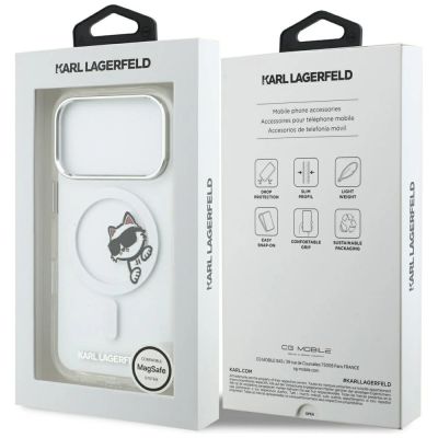 8. Karl Lagerfeld IML Peekaboo MagSafe Hülle für iPhone 17 Pro – Transparent