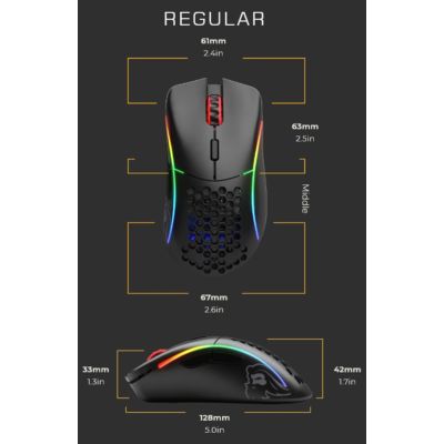 9. Glorious PC Gaming Race Model D Maus, rechte Seite, USB Typ-A, optisch, 12000 DPI