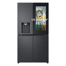LG GMG960EVJE Side-by-Side-Kühlschrank mit mehreren Türen, 179 cm, Essence Black Steel, Mattschwarz, Total NoFrost, Wasserzulauf