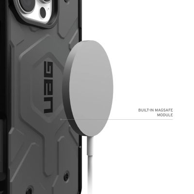 4. UAG Pathfinder Magsafe - Schutzhülle für iPhone 16 Pro, kompatibel mit MagSafe (silber)