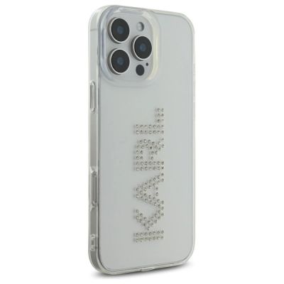 4. Karl Lagerfeld KLHCP16XHKLSTDCT iPhone 16 Pro Max 6,9" transparentes Hardcase IML Rhinestones Logo