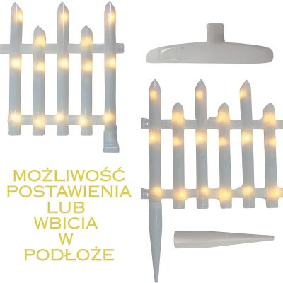 18. Dekorativer LED-Zaun, 8-teilig, warmweiß