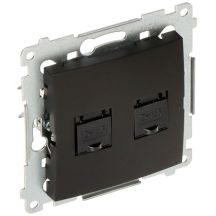 SIMON 54 SCHWARZES MODUL COMPUTERSTECKDOSEN 2X UAE 8 CAT.6 UTP MIT STAUBABDECKUNG FLACH