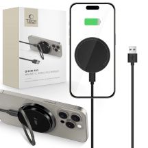 Tech-Protect QI15W-A33 induktives Ladegerät mit MagSafe und Ständer mit USB-A/USB-C-Kabel – Schwarz