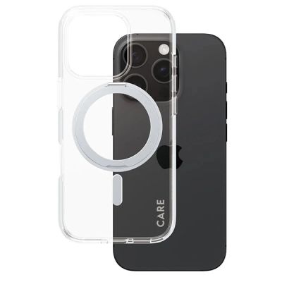 2. CARE by PanzerGlass Feature Kickstand Case iPhone 16 Pro 6,3" Silber/Silber MagSafe 1326