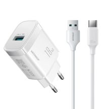 Joyroom JR-TF4 18W Wandladegerät mit 3A USB-A - USB-C 1m Kabel - weiß