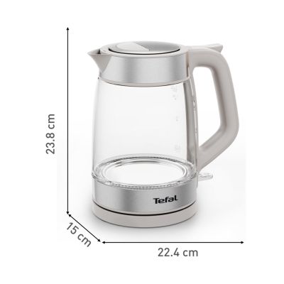 3. Tefal Wasserkocher KI605B30, 1,7 l, 2200 W, Grau, Silber, Transparent