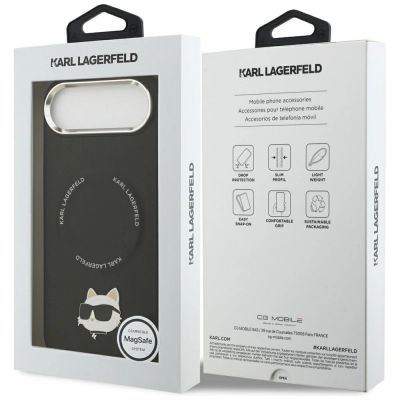 8. Karl Lagerfeld Choupette Pin MagSafe Hülle für iPhone Air Schwarz