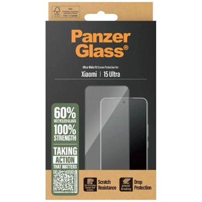 4. PanzerGlass Ultra-Wide Fit gehärtetes Glas mit. Schwarzer Rahmen für Xiaomi 15 Ultra