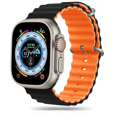 Tech-Protect IconBand Pro Armband für Apple Watch 4 / 5 / 6 / 7 / 8 / 9 / SE / Ultra 1 / 2 (42/44/45/49 mm) – Orange/Schwarz