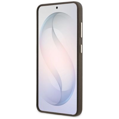 5. Guess Schutzhülle mit genarbtem, großem 4G-Metalllogo für Samsung Galaxy S26+ - Braun