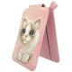 3. Nimmy Neue magnetische Geldbörse mit großen Augen und niedlichen Haustieren 2.0 Katze mit Handyhalterung – Rosa