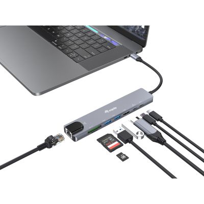 4. USB Equip 133497 USB Typ-C Adapter Schwarz, Grau