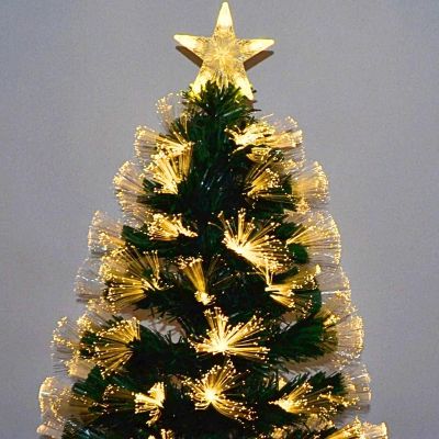 3. Dekorativer Weihnachtsbaum aus Glasfaser, warmweiß, 90 cm