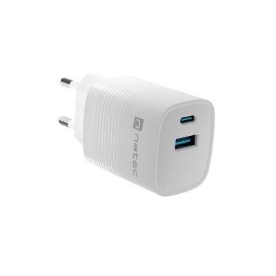 3. NATEC LADEGERÄT RIBERA GAN 1X USB-A + 1X USB-C 30W WEISS NUC-2140