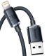 9. Baseus Crystal Shine Series Kabel USB-Kabel für schnelles Aufladen und Datenübertragung USB Typ A - Lightning 2.4A 2m schwarz (CAJY000101)