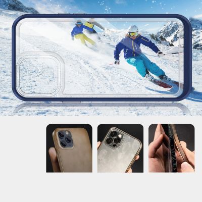 3. Klare 3in1 Hülle für iPhone 13 Pro Max Frame Cover Gel Blau