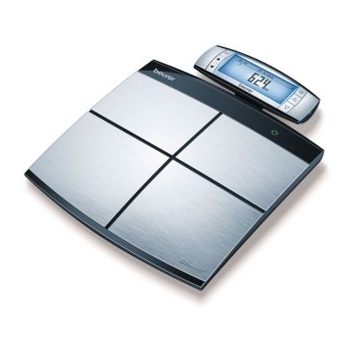 Beurer BF 105 Quadratische elektronische Personenwaage aus schwarzem Edelstahl