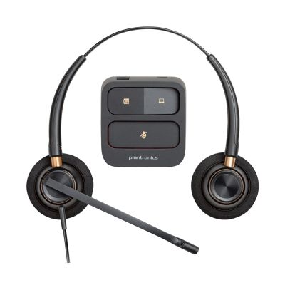 7. Poly EncorePro HW520 binaurales kabelgebundenes Headset, Schnellverschluss, Schwarz