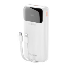 Dudao K15Pro Powerbank 20000 mAh 22,5 W PD USB-C / USB-A / integrierte Lightning und USB-C-Kabel – Weiß