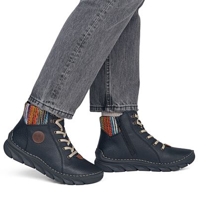 6. Rieker 55040-00 bequeme schwarze Damen-Ankle-Boots