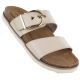 Damen-Flip-Flops in Beige mit Schnalle, Modell Potocki 54325