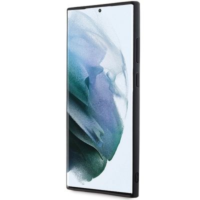 4. Karl Lagerfeld 3D Rubber Glitter Logo Hülle für Samsung Galaxy S23 Ultra – Schwarz