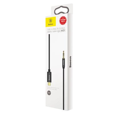 7. Baseus Stereo-Audiokabel AUX 3,5 mm Miniklinke - USB Typ C für Tablet-Telefon 120 cm schwarz (CAM01-01)