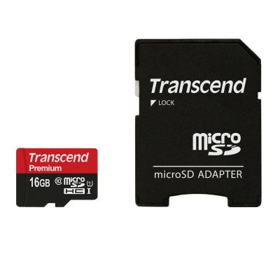 16 GB Transcend SDHC UHS1 microSD-Karte mit Adapter