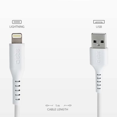 5. SBS TECABLEUSBIP589W USB-A – Lightning Kabel – Weiß