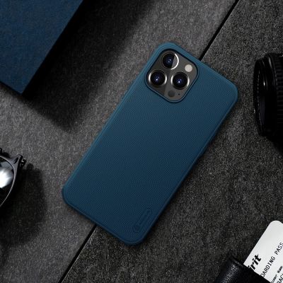 12. Nillkin Super Frosted Shield verstärkte Hülle, Cover für iPhone 13 Pro Max, blau