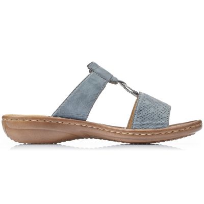 2. Bequeme Damen-Flip-Flops mit Klettverschluss, blau, Rieker 60885-12