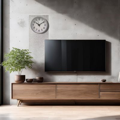 8. PP Wanduhr 20 cm Silber