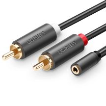 Ugreen AV102 10588 Audio-Miniklinkenkabel 3,5 mm (weiblich) – 2RCA (männlich) 1 m – grau