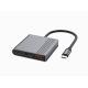 11. GEMBIRD 3-IN-1 USB-C-Multiadapter (USB-Anschluss + HDMI + USB-C-Video), Grau