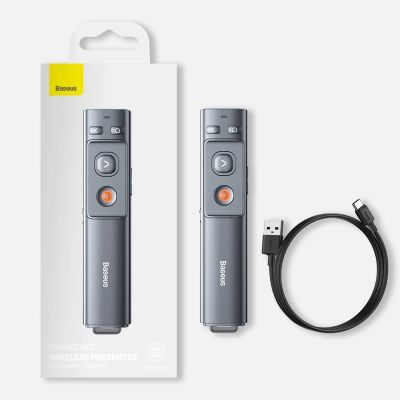 20. Baseus Orange Dot Kabelloser Präsentations-Laserpointer - Grau (mit Batterie)