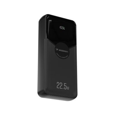 2. Wozinsky WFC-15B 20000mAh 22,5W PD20W Powerbank mit integrierten Lightning und USB-C-Kabeln – Schwarz