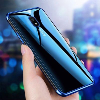7. Clear Color Silikon Gel Electroplating frame Handyhülle Schutzhülle für Xiaomi Redmi 8A schwarz