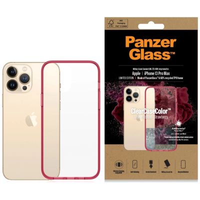 9. PanzerGlass ClearCase antibakterielle, in Militärqualität zertifizierte Hülle für iPhone 13 Pro Max – transparentes Rosa
