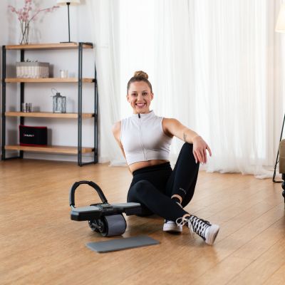 5. KA10 SCHWARZES ABS-RAD AUTOMATIKRAD ZUM TRAINING DER BAUCHMUSKEL MIT UNTERSTÜTZUNG