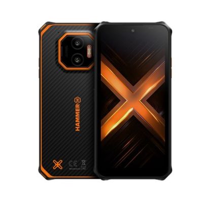 Hammer | Energy X2 | Schwarz/Orange | 6,1 Zoll | IPS | 1560 x 720 Pixel | Mediatek | Dimensity 6300 | 6 GB RAM | 128 GB Speicher | microSD | Dual-SIM | 4G | 5G | 50 MP Hauptkamera | Android | 15 | 5000 mAh