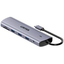 UNITEK D1113BGY01 Hubs und Konzentratoren 2 x USB 3.2 Gen 2 (3.1 Gen 2) Typ-C 1000 Mbit/s Grau