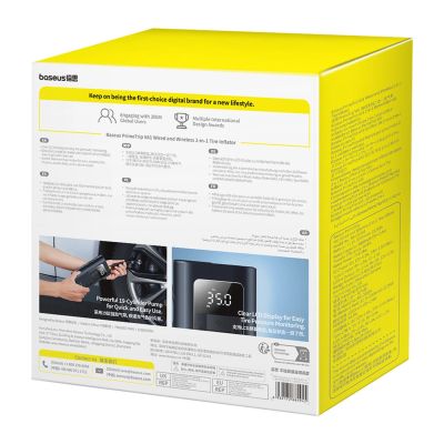 5. Baseus PrimeTrip VA1 75W 2-in-1 Reifenkompressor mit Taschenlampe und 6000mAh Powerbank – Schwarz