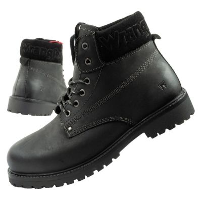 Wrangler Arch Herrenschuhe Chelsea Boots elegante Stiefeletten Naturleder Schwarz