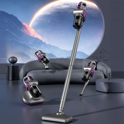 3. 4-in-1 Vertikal-Handstaubsauger mit Hausstaubmilbenbürste – Grau